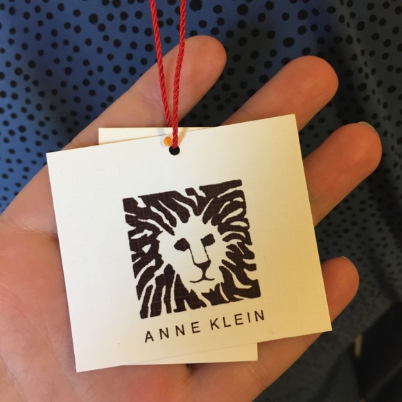 Anne Klein Blue & Black Polka Dot Wrap Blouse (S) - Picture 4 of 4